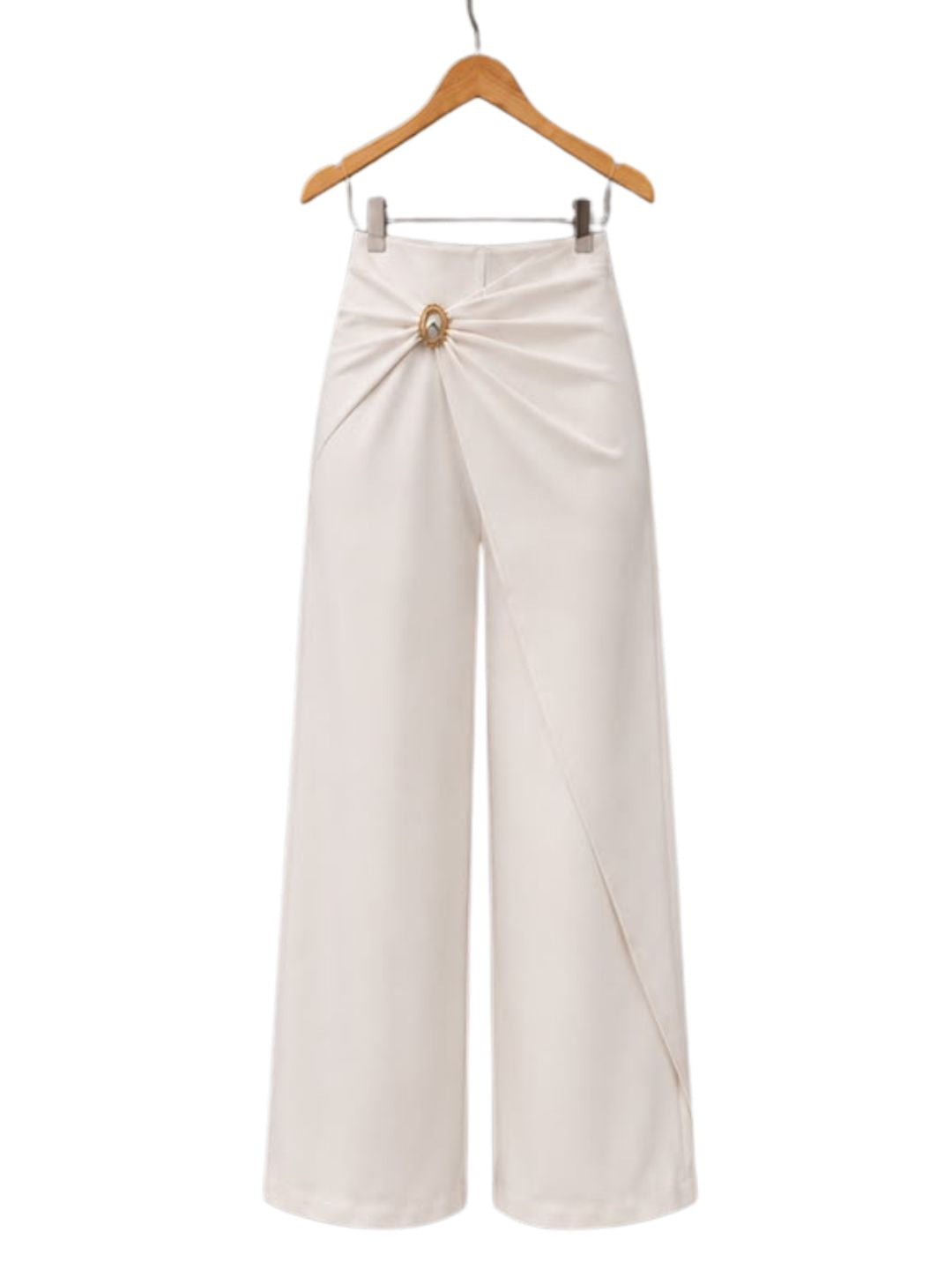 Polka Dot Crop Top & White Wide-Leg Pants Set