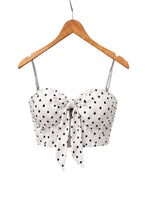 Polka Dot Crop Top & White Wide-Leg Pants Set