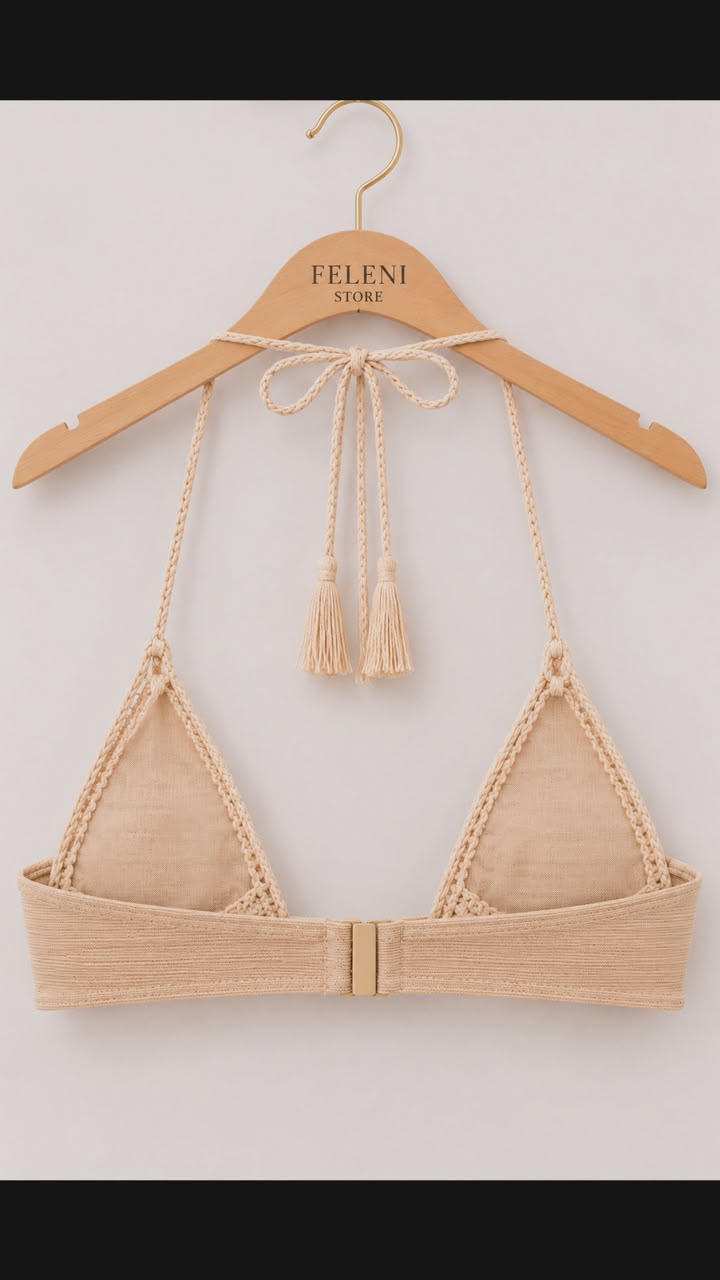 Crochet Bikini & Fringe Skirt Set