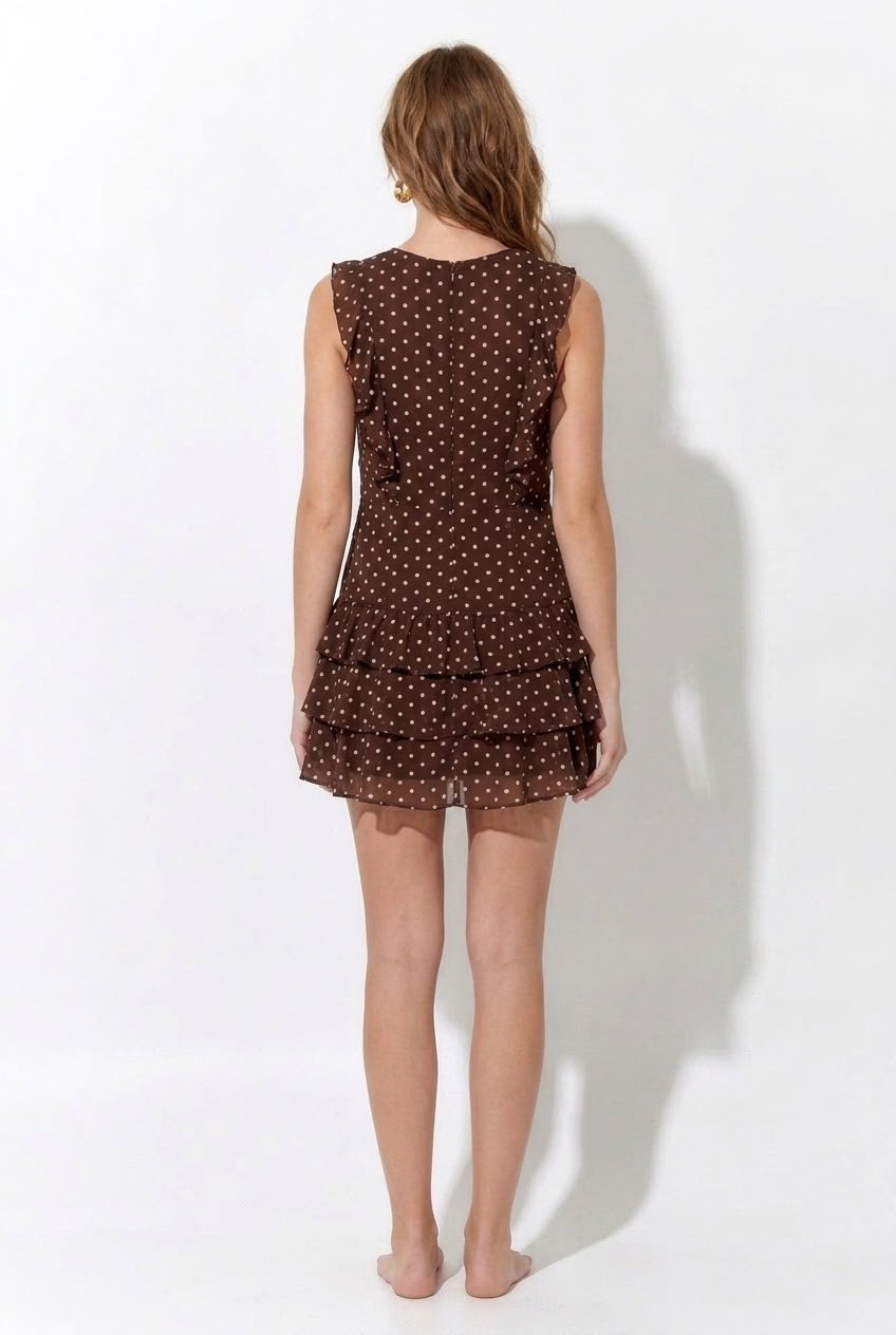 Polka Dot Tiered Ruffle Mini Dress
