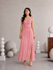 Rose Pink Smocked Strapless Maxi Dress