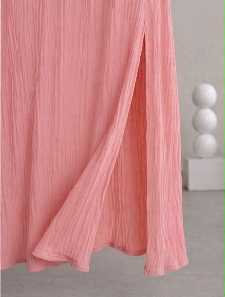 Rose Pink Smocked Strapless Maxi Dress