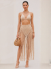 Crochet Bikini & Fringe Skirt Set