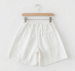 White Denim Peplum Camisole & Shorts Set