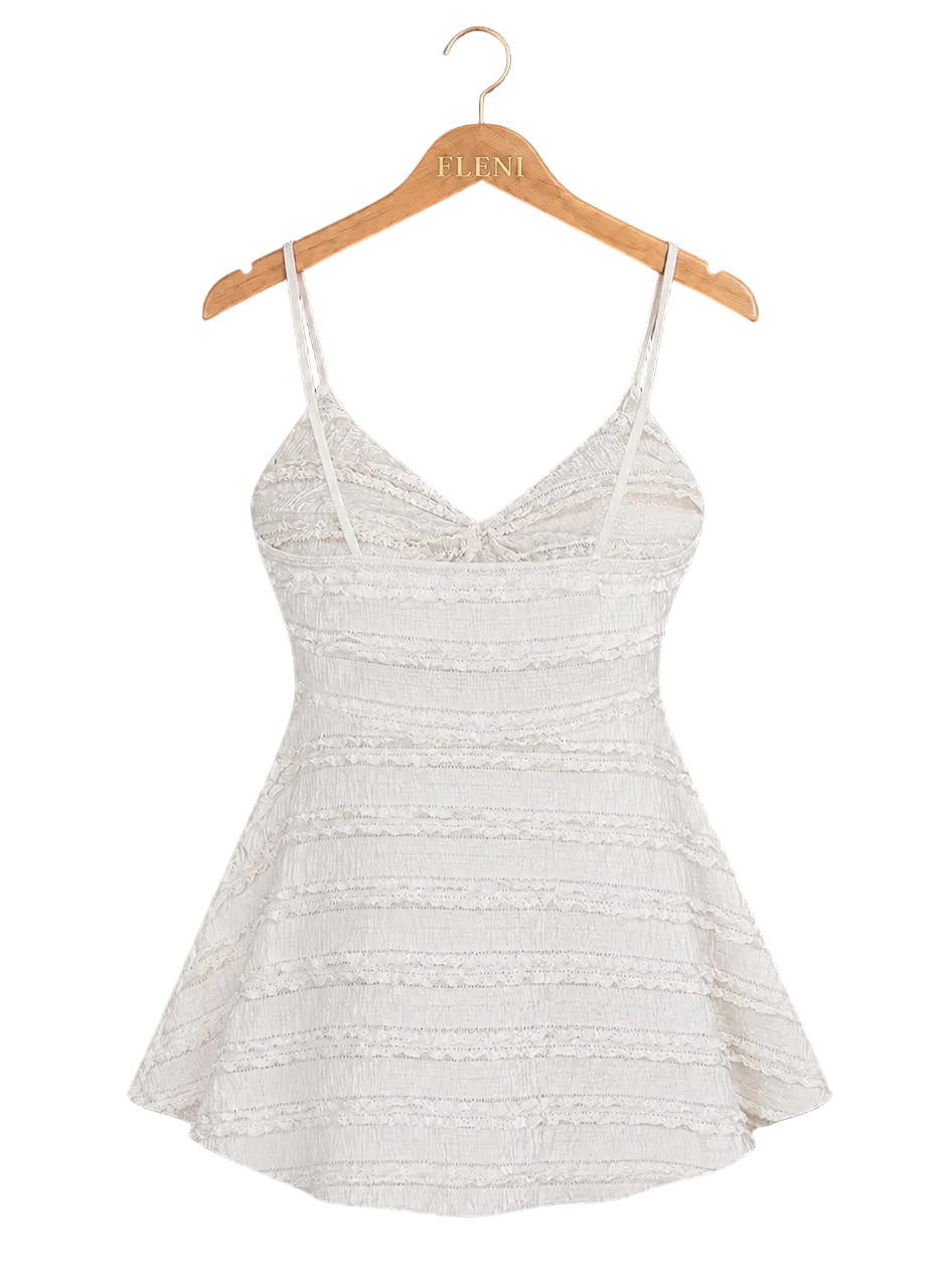 White Ruffle Cami Top