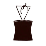 Black Studded Halter Top