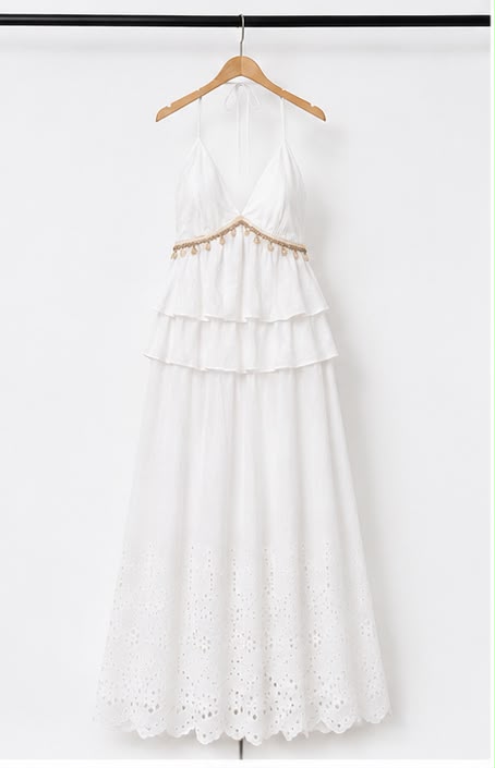 Amalfi White Halter Maxi Dress