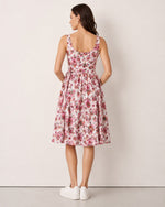 Fiori di Rosa V-Neck Sleeveless Midi Dress with Detachable Belt