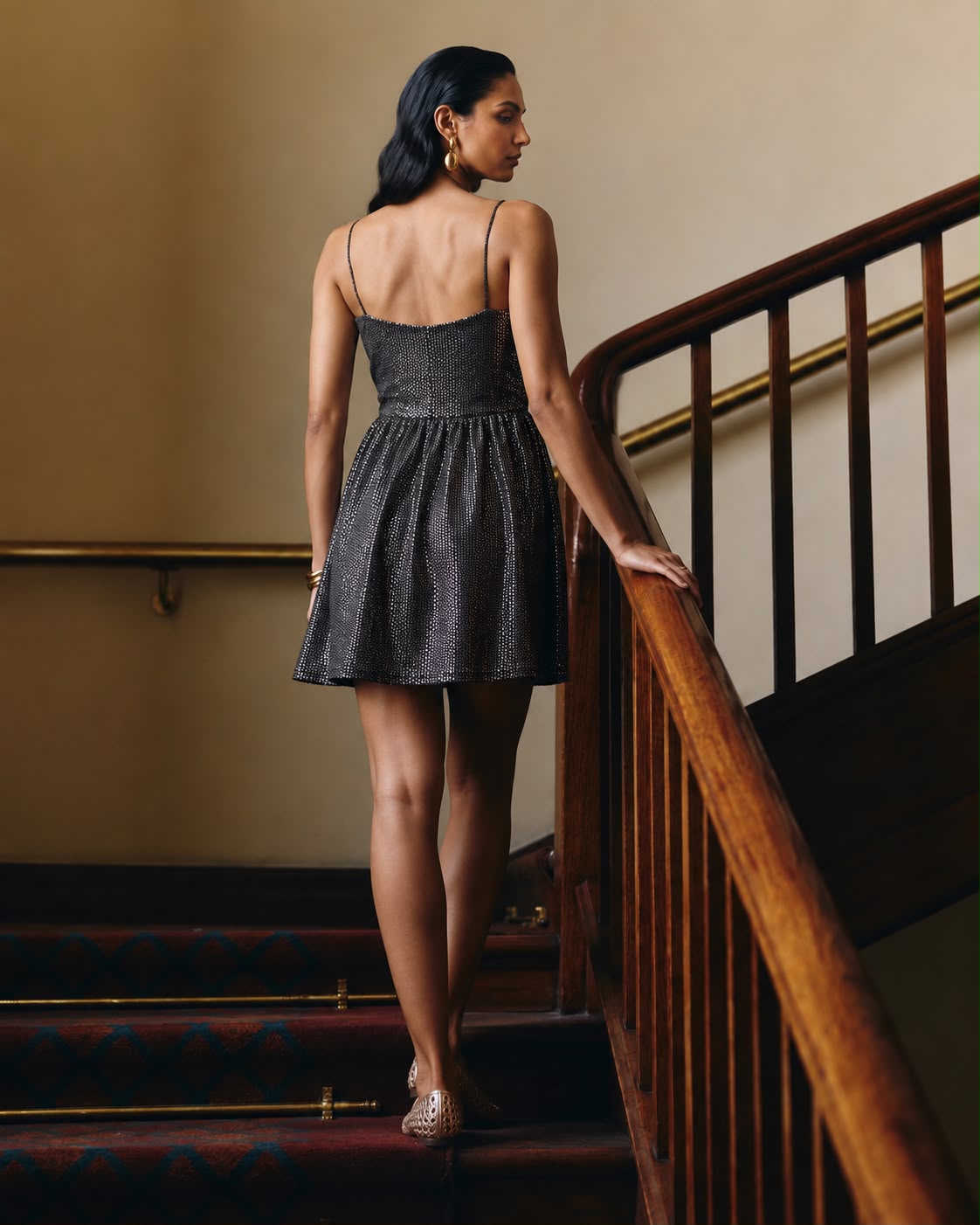Feleni Shimmering Star-Net Mini Dress
