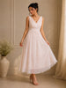 Aria Ivory Dotted Tulle Maxi Dress