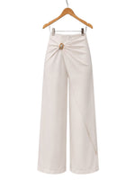 Polka Dot Crop Top & White Wide-Leg Pants Set
