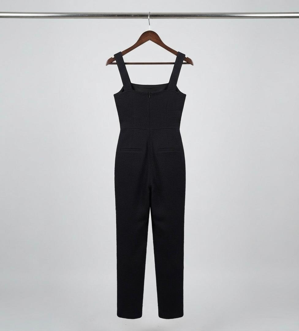 Black Twist-Front Cutout Jumpsuit