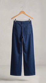 Braided Strap Denim Bustier & Wide-Leg Jeans Set