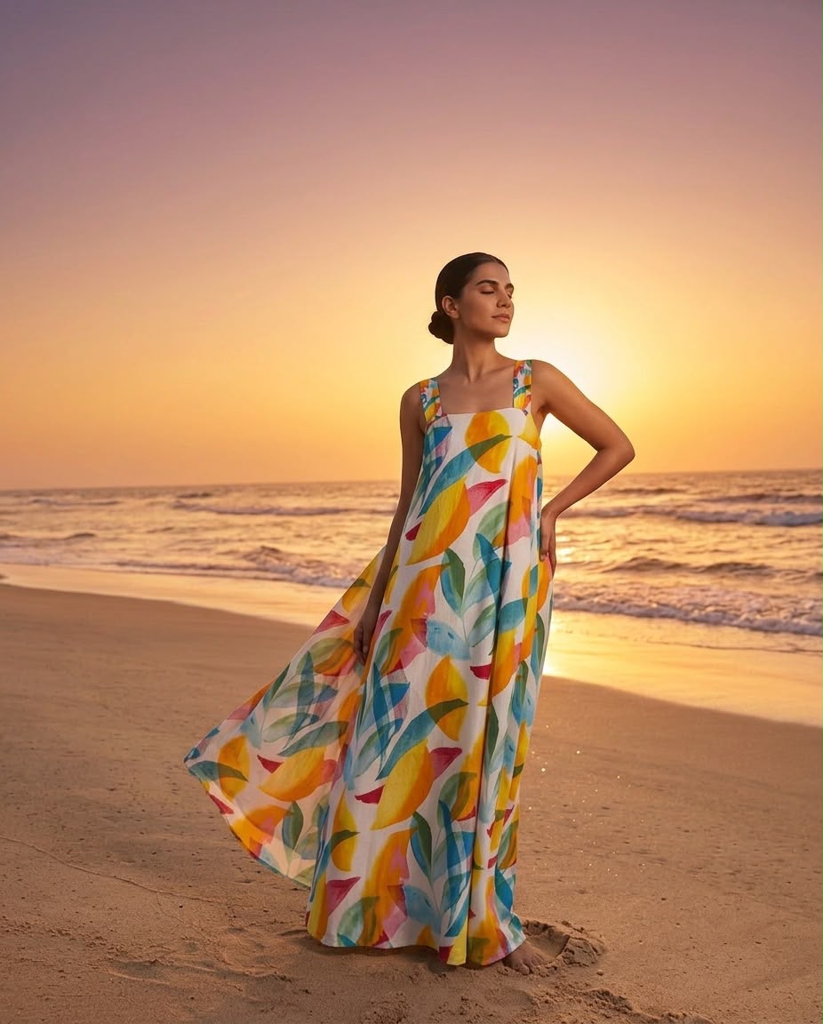 Printed Cotton Maxi Dress
