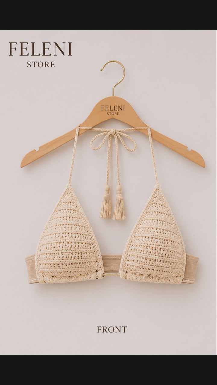 Crochet Bikini & Fringe Skirt Set