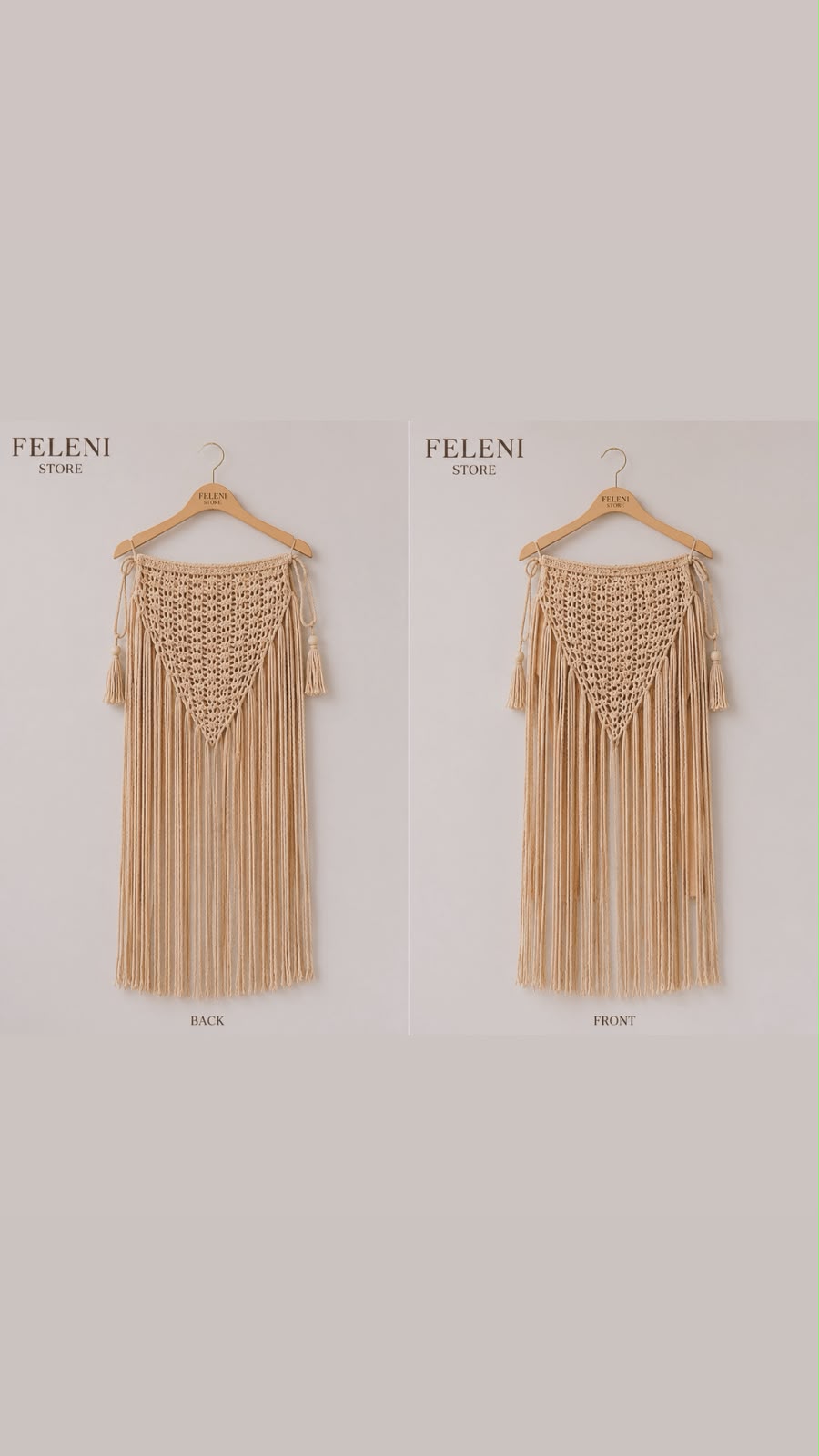 Crochet Bikini & Fringe Skirt Set