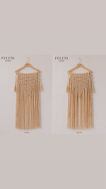 Crochet Bikini & Fringe Skirt Set