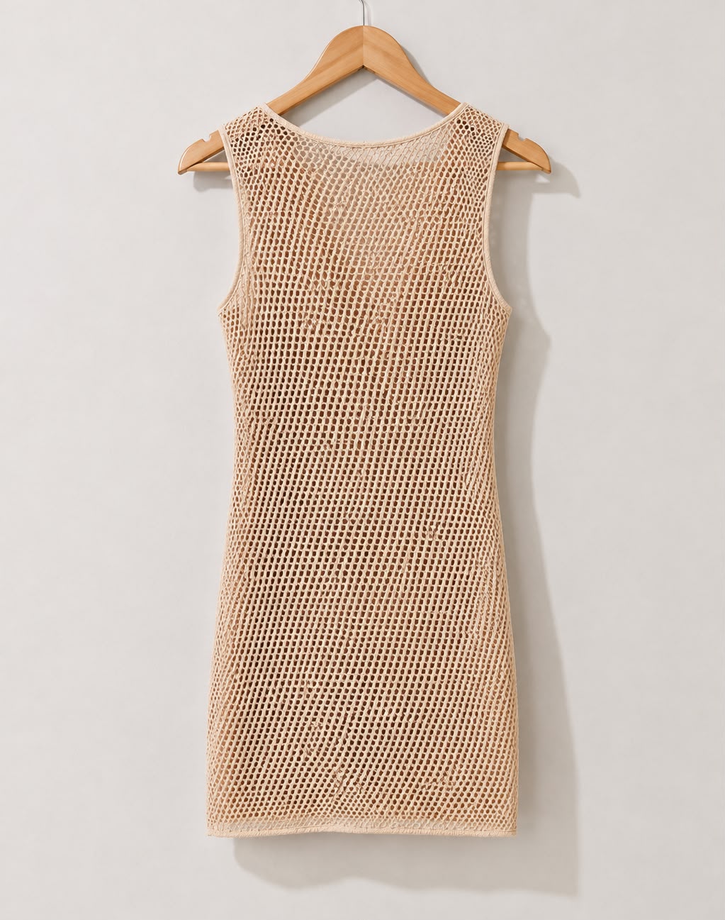 Crochet Open-Knit Keyhole Mini Dress