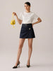 Draped Denim Mini & Interlock Tee Set