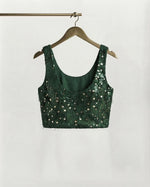 Emerald Sequin & Fringe Chiffon Set