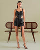 Eyelet Leather Corset & Shorts Set