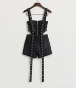 Eyelet Leather Corset & Shorts Set