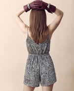 Leopard Chiffon Tie-Belt Romper