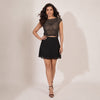 Noir Beaded Crop Top and Mini Skirt Set