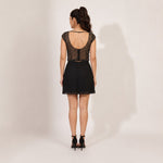Noir Beaded Crop Top and Mini Skirt Set