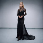 Noir Illusion Lace Maxi Dress