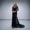 Noir Illusion Lace Maxi Dress