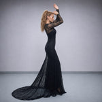 Noir Illusion Lace Maxi Dress