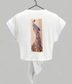 Peacock Tie-Front Top & Trousers Set