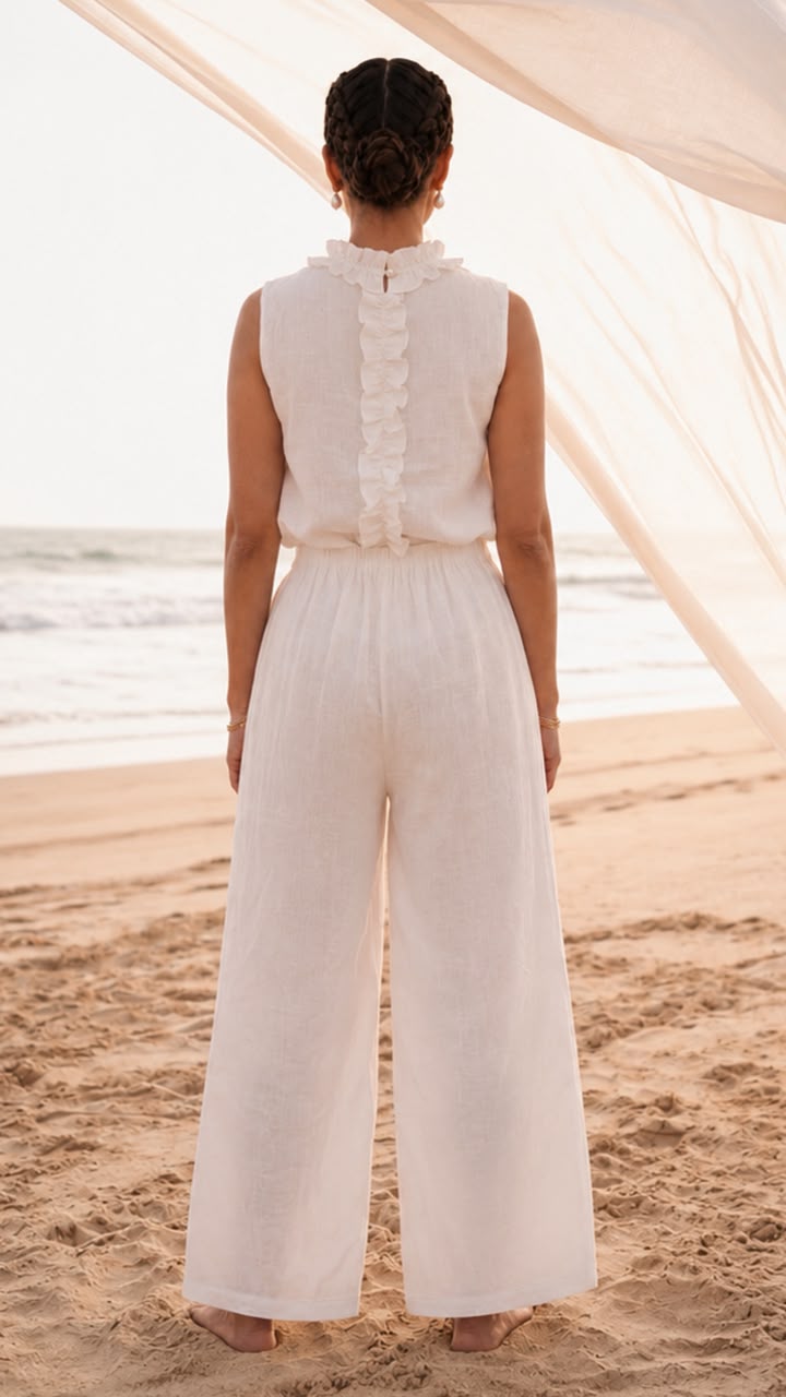 Ruffle Cotton Co-Ord Set
