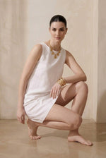 Sleeveless A-Line Cotton Mini Dress
