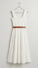 Smocked Cotton Midi Dress