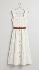 Smocked Cotton Midi Dress