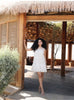 Summer Lace Drop-Waist Mini Dress | Elegant White Lace Resort Dress