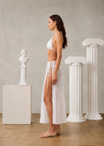 White Crochet Bikini & Mesh Sarong Set