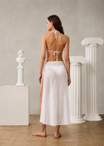 White Crochet Bikini & Mesh Sarong Set