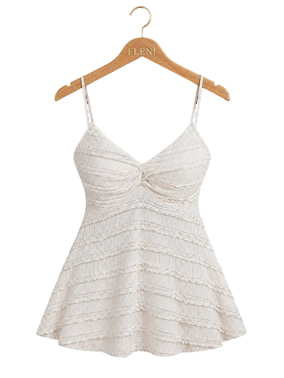 White Ruffle Cami Top
