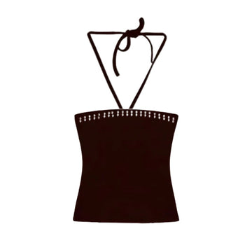 Black Studded Halter Top