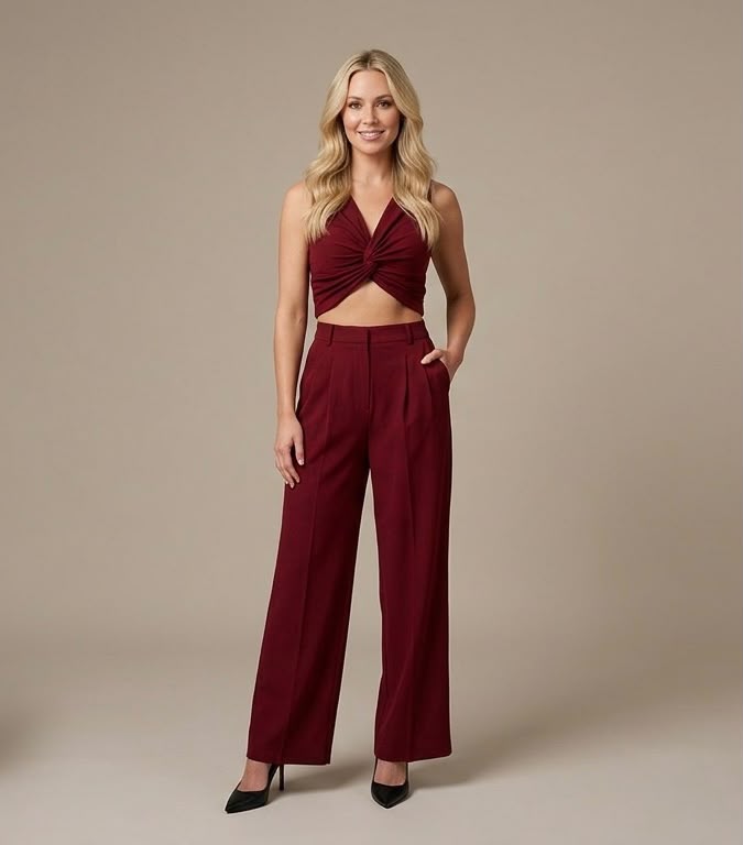 Burgundy Silk Set