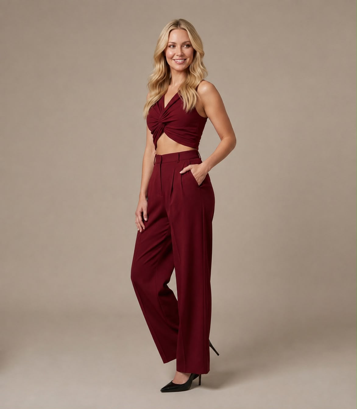 Burgundy Silk Set