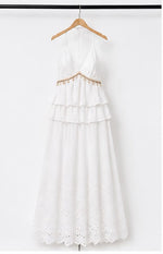 Amalfi White Halter Maxi Dress