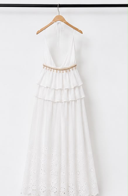 Amalfi White Halter Maxi Dress