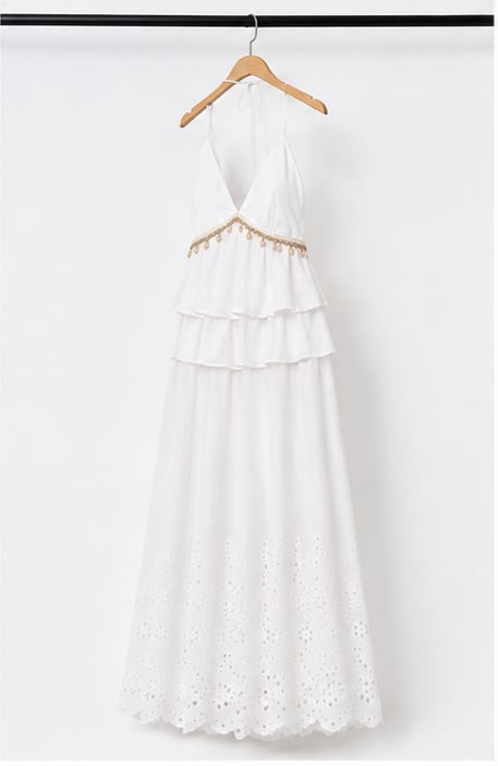 Amalfi White Halter Maxi Dress