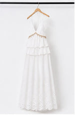Amalfi White Halter Maxi Dress