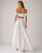 Feleni Off-Shoulder Chiffon Tiered Two-Piece Maxi Set