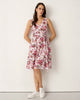 Fiori di Rosa V-Neck Sleeveless Midi Dress with Detachable Belt